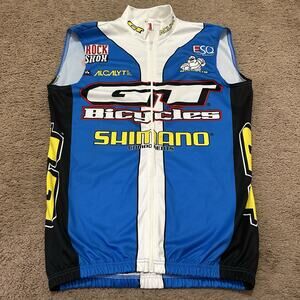 De Marchi Shimano GT Mens Cycling Jersey Size Small Full Zip Sleeveless Bicycle